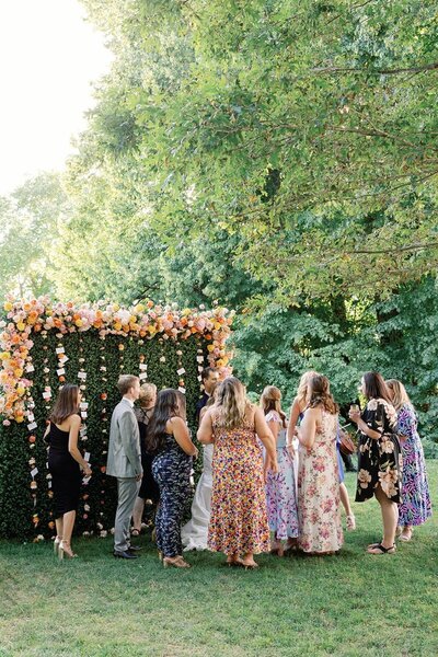 Garden reception at New England wedding reception