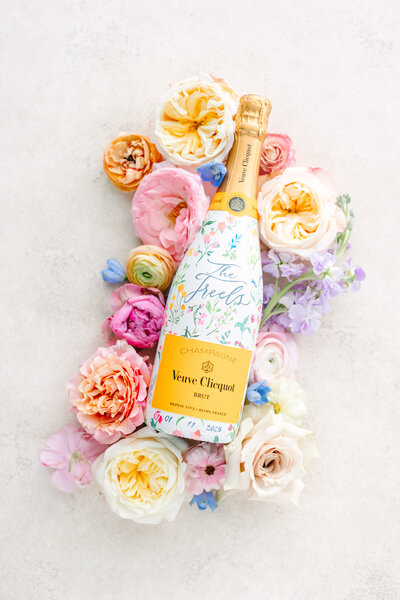 Painted champagne bottles