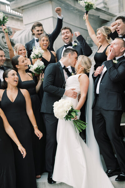 Beautiful bridal bouquets and smiles by Crossed Keys Designs at the romantic garden estate, Crossed Keys Estate in Andover, NJ a premiere NJ Wedding Venue captured by NJ Wedding Photographers | Michelle Behre Photography