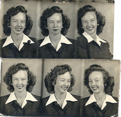 Six vintage portraits of a professional woman