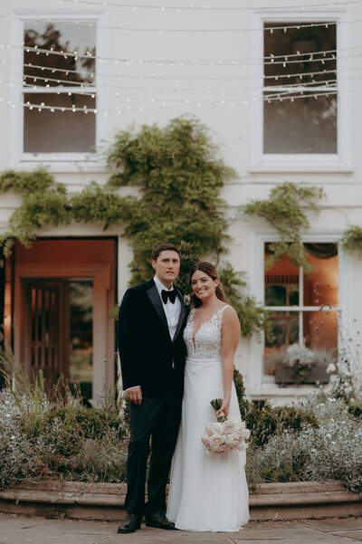 Birde and groom portrait at Morden Hall Park Wedding
