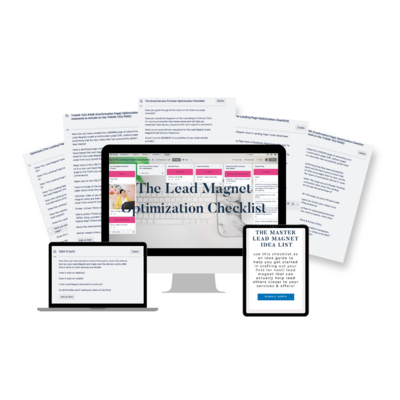 The Lead Magnet Optimization Checklist by Dolly DeLong Education
