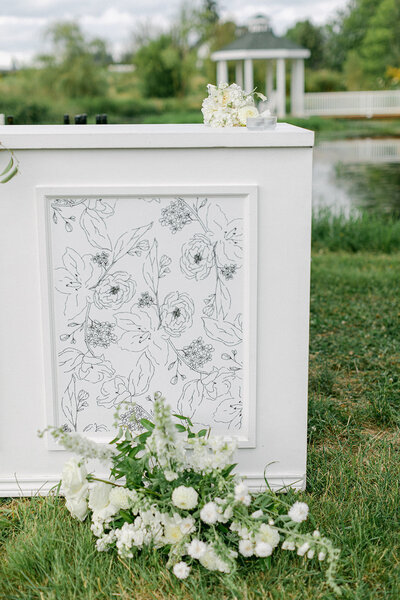 Small custom mural as a part of full service design offerings for weddings by calligraphy artist Life in Letters