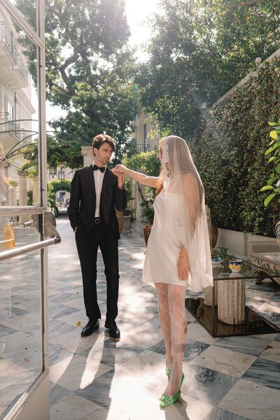 Stylish wedding reception decor and guests photographed by Honolulu wedding photographer