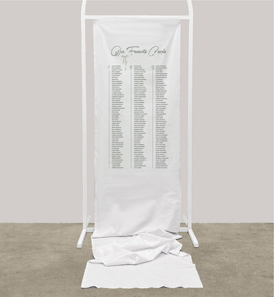 Big Love linen seating chart for your wedding printed by State of Elliott