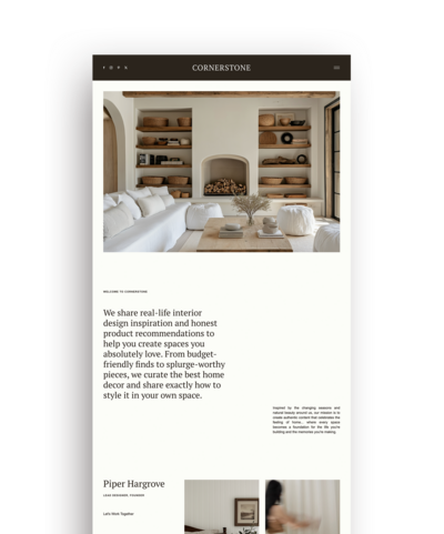 neutral aesthetic Showit template