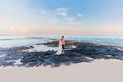 maternity portrait of a big island hawaii couple photoshoot by love and water