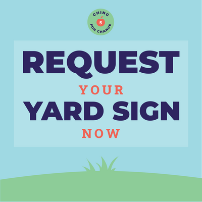 Instagram post graphic that says "Request your yard sign now" 1