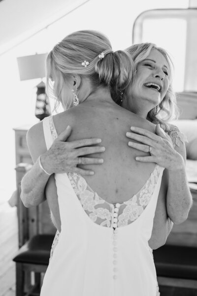 Candid, genuine moment between a Vail bride and her mom on wedding morning. True, authentic love.