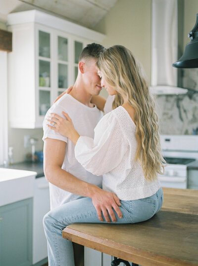 Lifestyle photograph of a couple in a kitchen