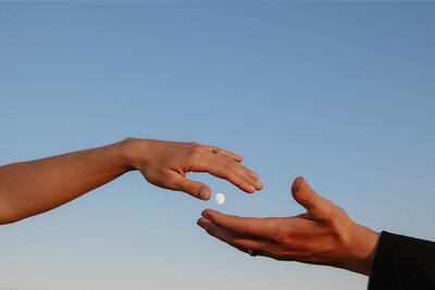 A unique wedding photo taken by a documentary-style photographer in Steamboat Colorado