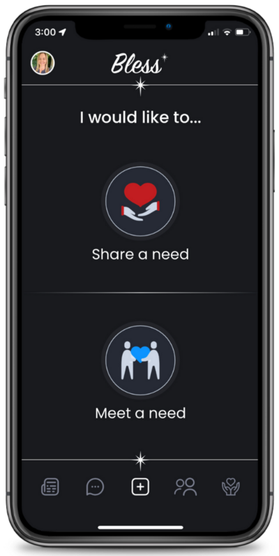 Share a need. Meet a need. Screen