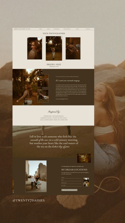 Web design services for wedding and elopement photographers