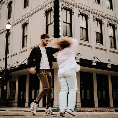 Baton Rouge Couple Downtown Engagement Photography