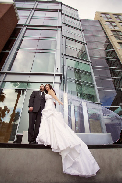 Bride and Groom at Hard Rock Hotel San Diego wedding venue