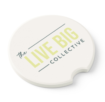LIVE BIG Collective merch car coaster