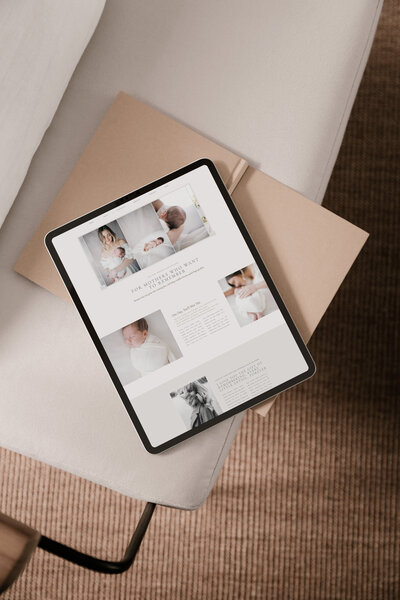 Showit website for newborn photographer