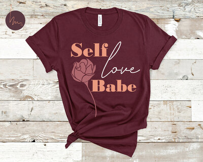 self-love babe women's tshirt tied at the waist