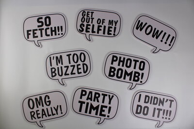 Speech bubble photo booth props for events in Vancouver