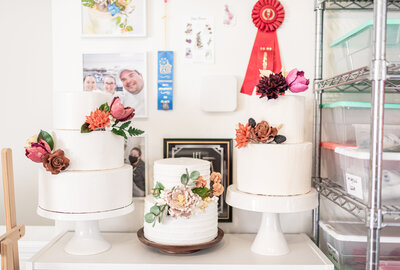 Close up of kelsie packaging and shipping sugar flowers in the kelsie cakes studio