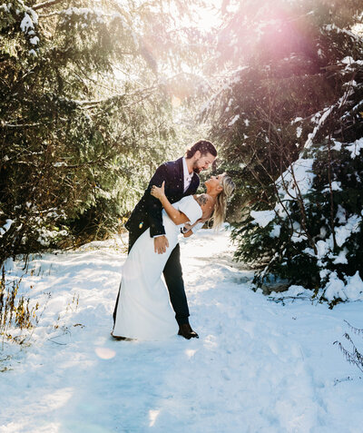 Romantic wedding couple portrait in Ireland