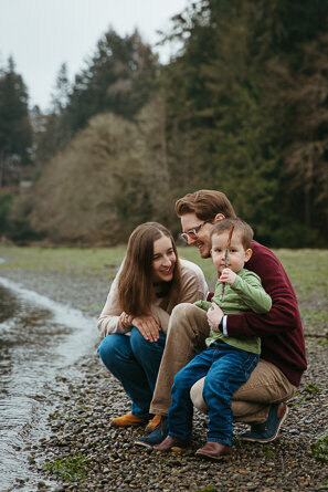 family photos at Tolmie State Park in Washington