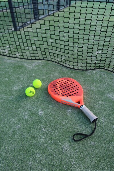 Padel balls and racket at Padel Court at Carvoeiro Clube Tenis