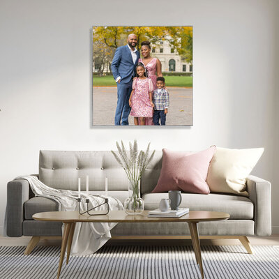 family photo living room mock
