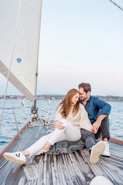 Bride and groom walk up memorial steps at their DC wedding