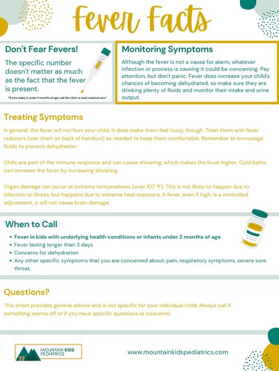 Picture of a printable fever handout pdf