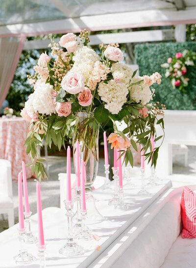 pink wedding reception