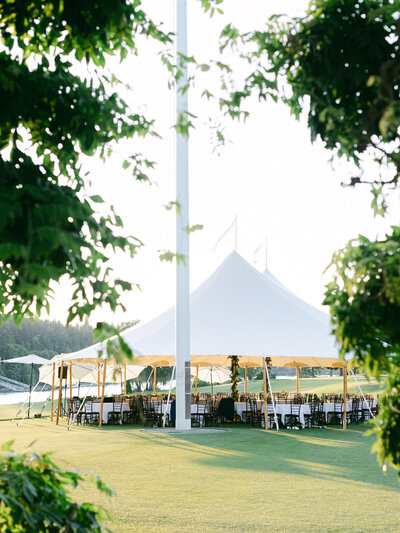 a tented reception on the lawn at waverley country club