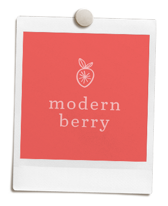 Modern Berry logo design by Jen Pace Duran of Pace Creative Design Studio