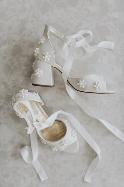 white bridal shoes