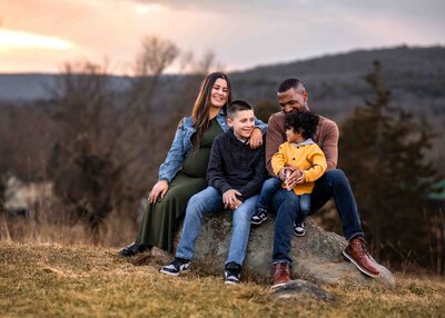 grandmother and children family photoshoot spring litchfield connecticut