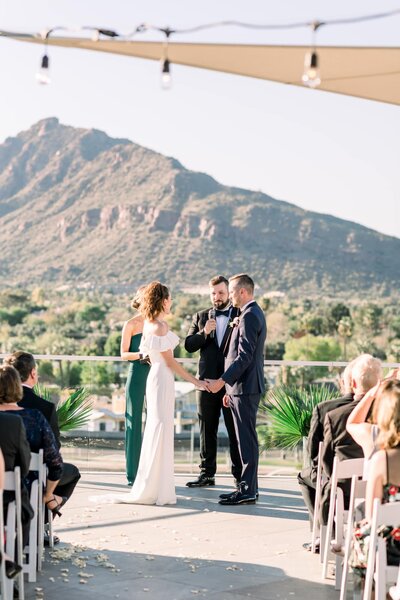 Rooftop wedding ceremony at Hotel Valley Ho