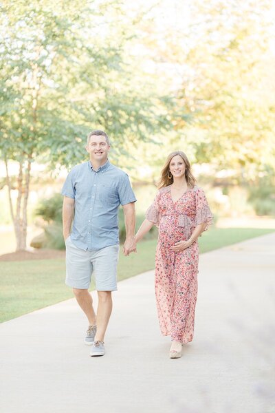 Bride and groom walk up memorial steps at their DC wedding