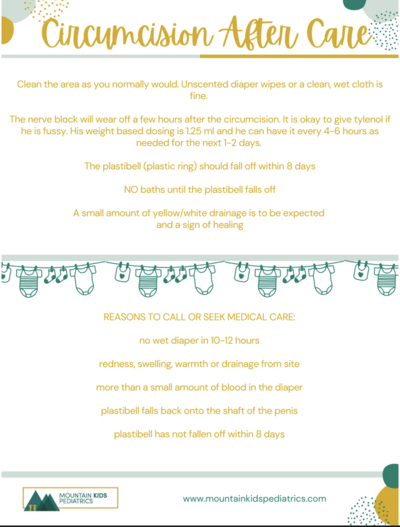 Picture of Printable circumcision care Handout PDF