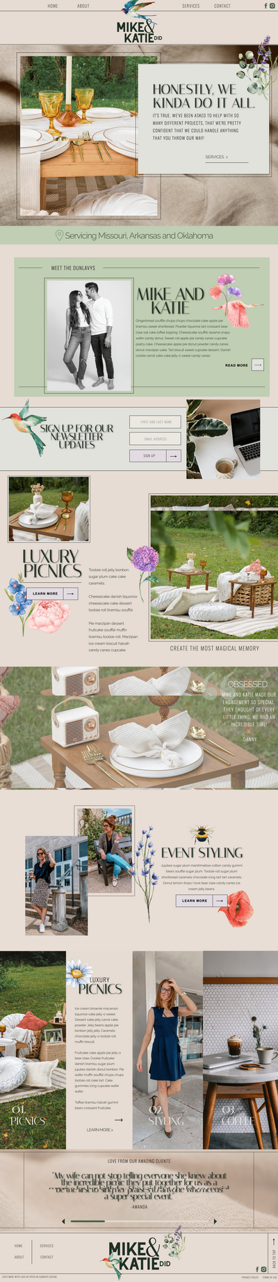 screenshot of a website the designer made