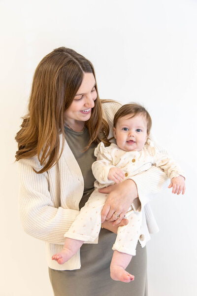 Woman holding her baby