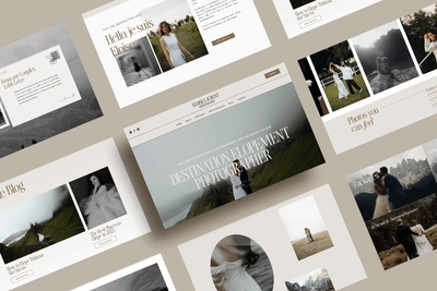 Arabella Showit website template for photographers with an elegant, refined design—ideal for showcasing editorial and luxury photography portfolios.