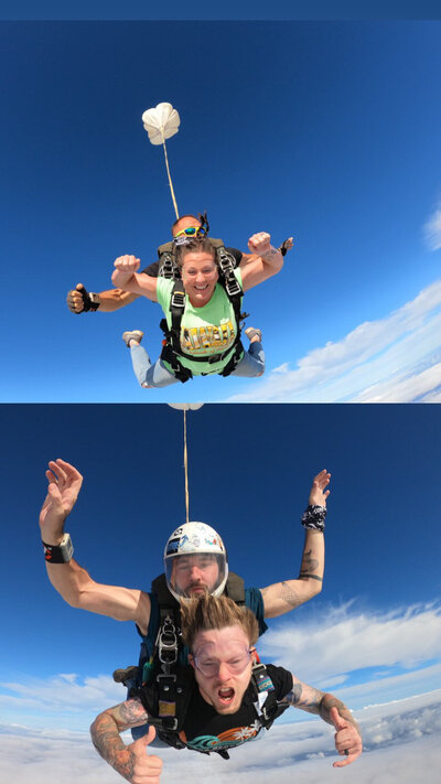 Couple goes skydiving on wedding day
