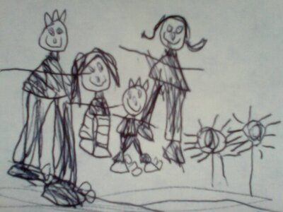Fia's drawing of the fam