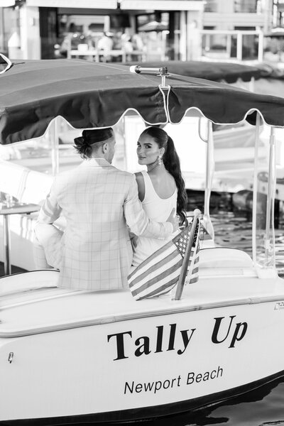 Bride and groom walk up memorial steps at their DC wedding