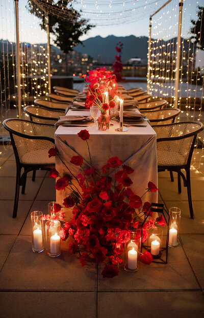 Intimate dinner reception in Vancouver BC