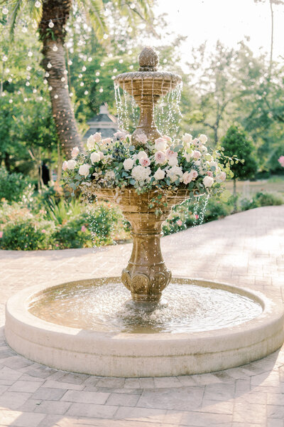 New Orleans flower filled fountain
