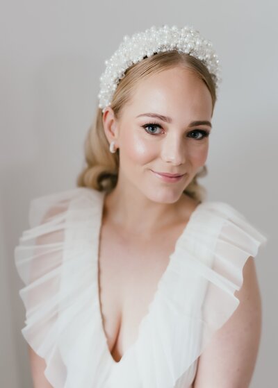 Radiant elegant rose gold bridal makeup look