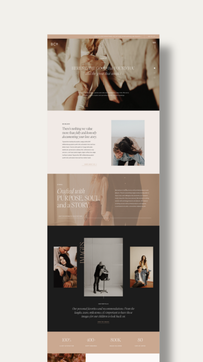 Franklin template – bold, editorial Showit website layout
