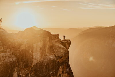 bride and groom at taft point