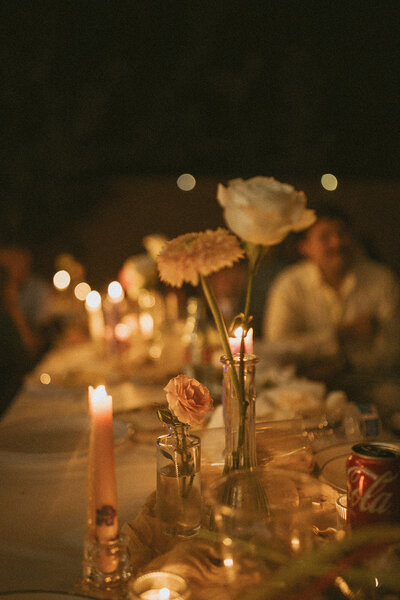 St. George Utah Elopement Photographer Intimate Wedding Candlelight Aesthetic Reception